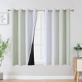 Estelar Textiler Sage and Greyish White Blackout Curtains 54 in Length