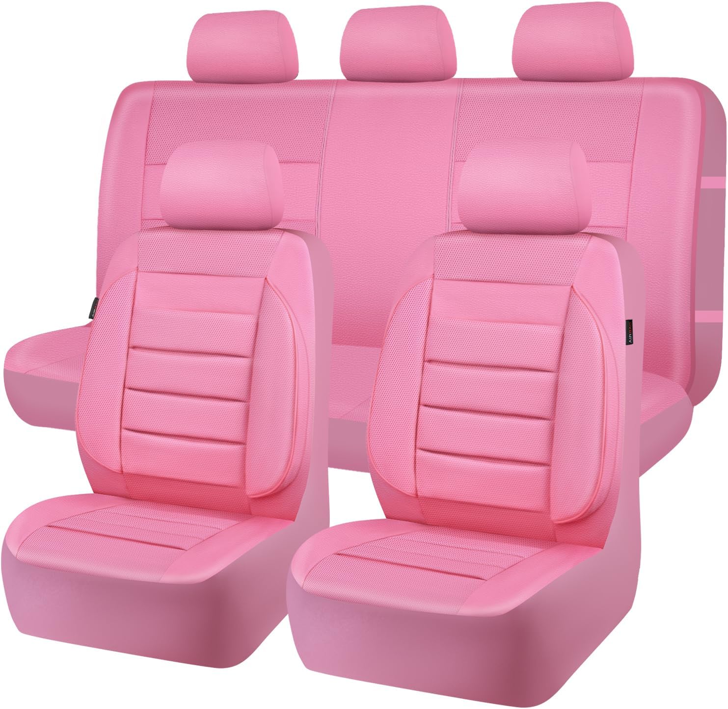 CAR PASS Pink Leather Seat Covers Full Set for All Vehicles