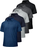 5 Pack Polo Shirts for Men - Quick Dry Moisture Wicking Performance