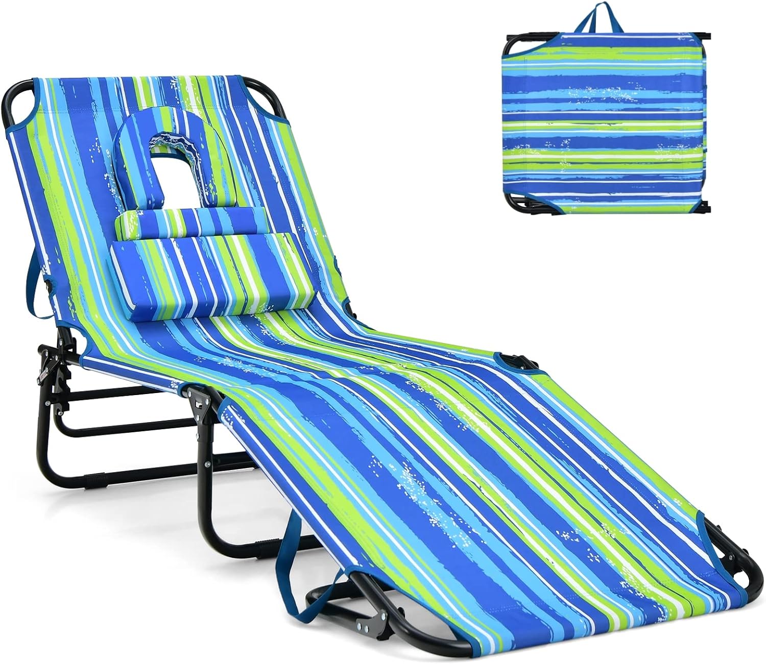GYMAX Folding Tanning Chair - Ultimate Comfort & Portability