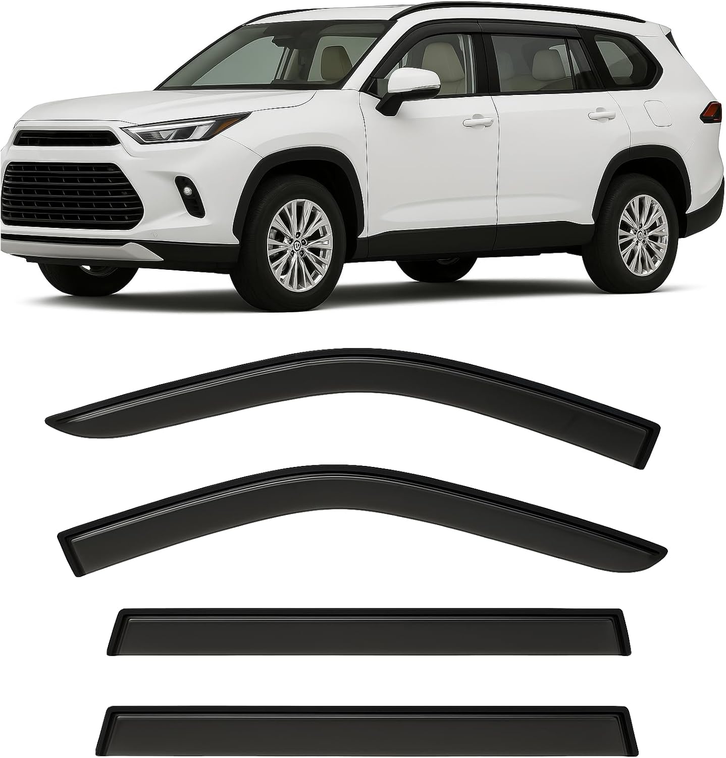 2024-2026 Tape-On Side Window Visor Deflectors for Toyota