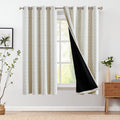 jinchan 95% Blackout Boho Curtains 54 in Long - Room Darkening Beige
