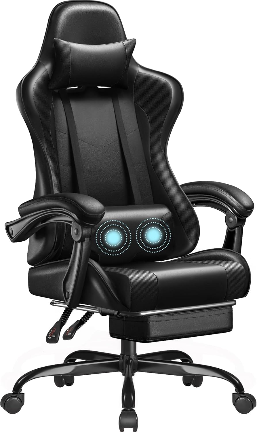 Homall Gaming Chair with Footrest and Massage Support for Comfort