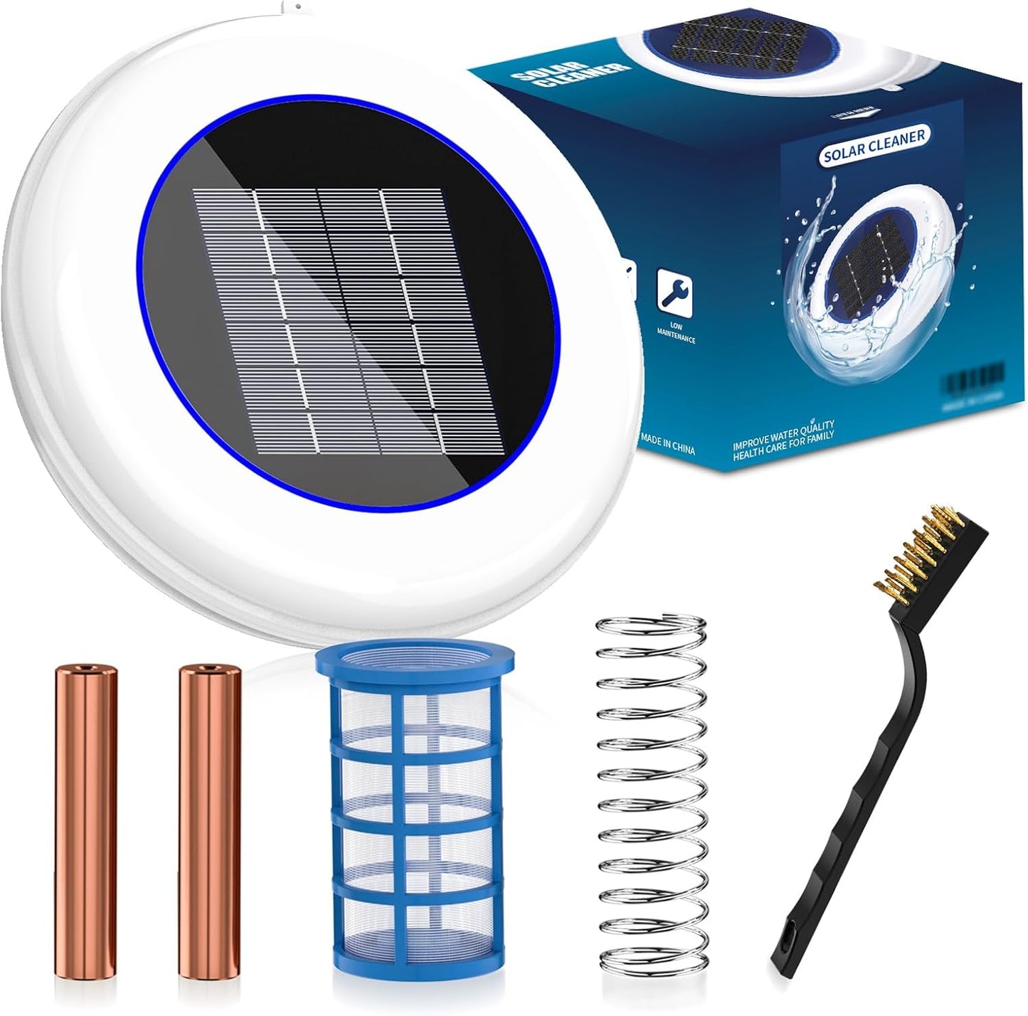 Solar Pool Cleaner with Durable Copper Anode for All Pools