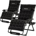 Oversized Zero Gravity Chair Set of 2 - 33in XXL Patio Recliners
