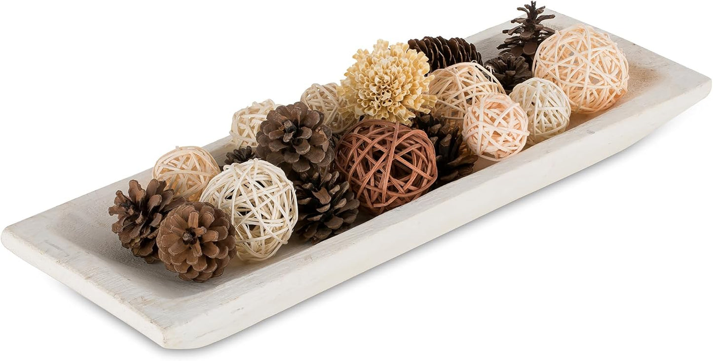 Hand Carved Decorative Wood Dough Bowl for Rustic Home Decor