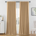 Beige Blackout Curtains 108 in - Linen Blackout 2 Panel Set