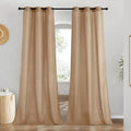 NICETOWN Rustic Linen 96 inch Long Curtains for Living Room