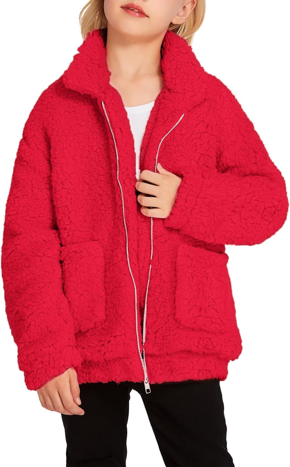 Arshiner Girls Full Zip Fleece Jacket for Fall and Winter Wear