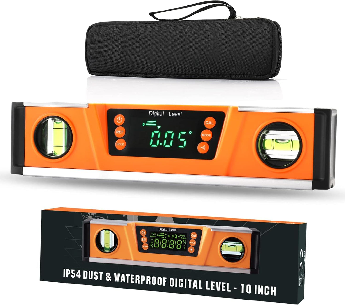 10-Inch Digital Torpedo Level with Neodymium Magnets and LED