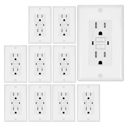10-Pack Weather Resistant GFCI Outlets - EverElectrix