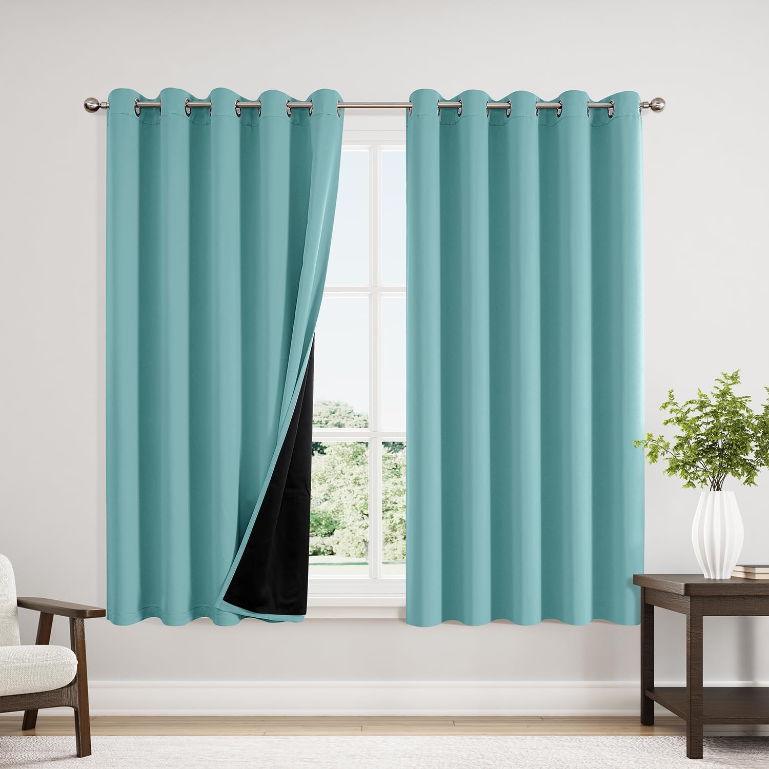 ChrisDowa 100% Blackout Curtains for Total Darkness and Comfort