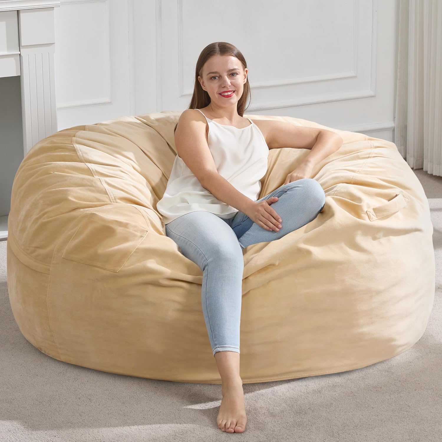 Hobestluk 4FT Giant Bean Bag Chair for Adults - Comfort & Style