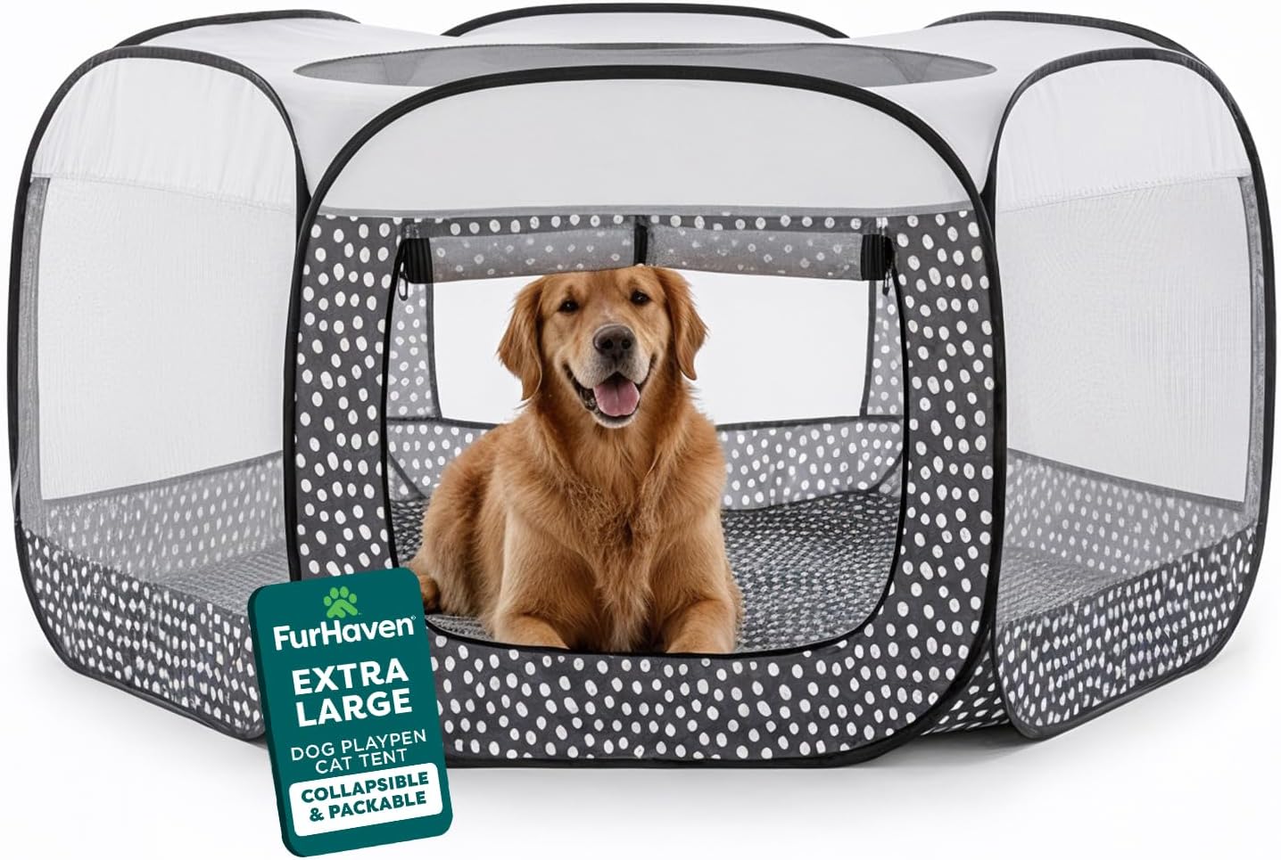 FurHaven Portable Pet Playpen for Dogs & Cats - Extra Large