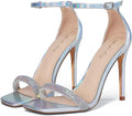 Elisabet Tang Women Stiletto Heels Square Open Toe Ankle Strap - 4 in
