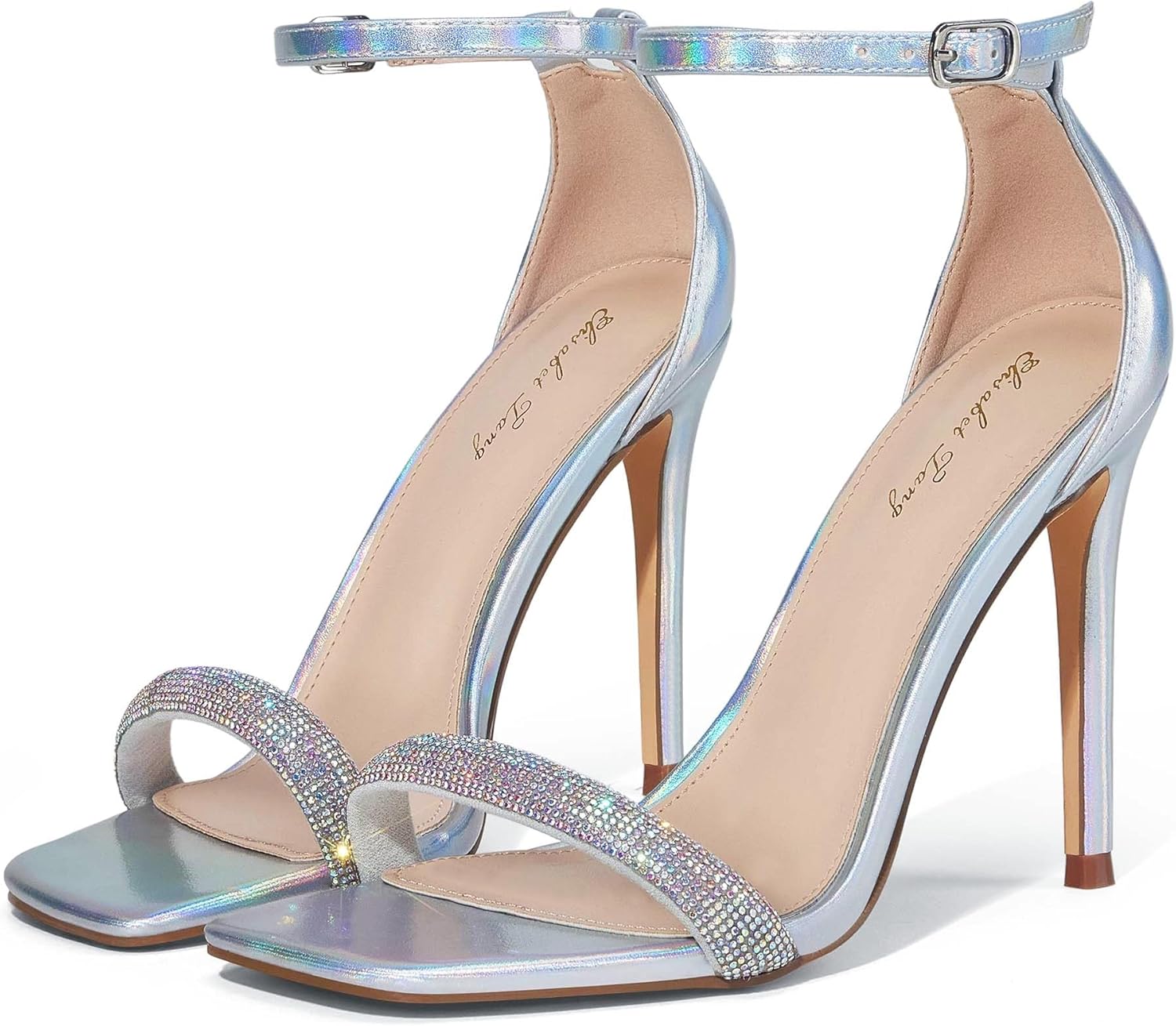 Elisabet Tang Women's Stiletto Heels Square Open Toe Sandals
