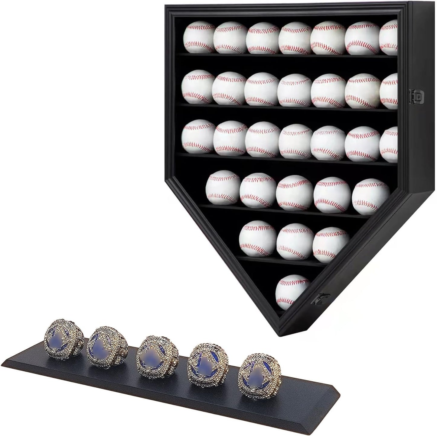 30 Baseball Display Case for Autographed Baseballs and Rings