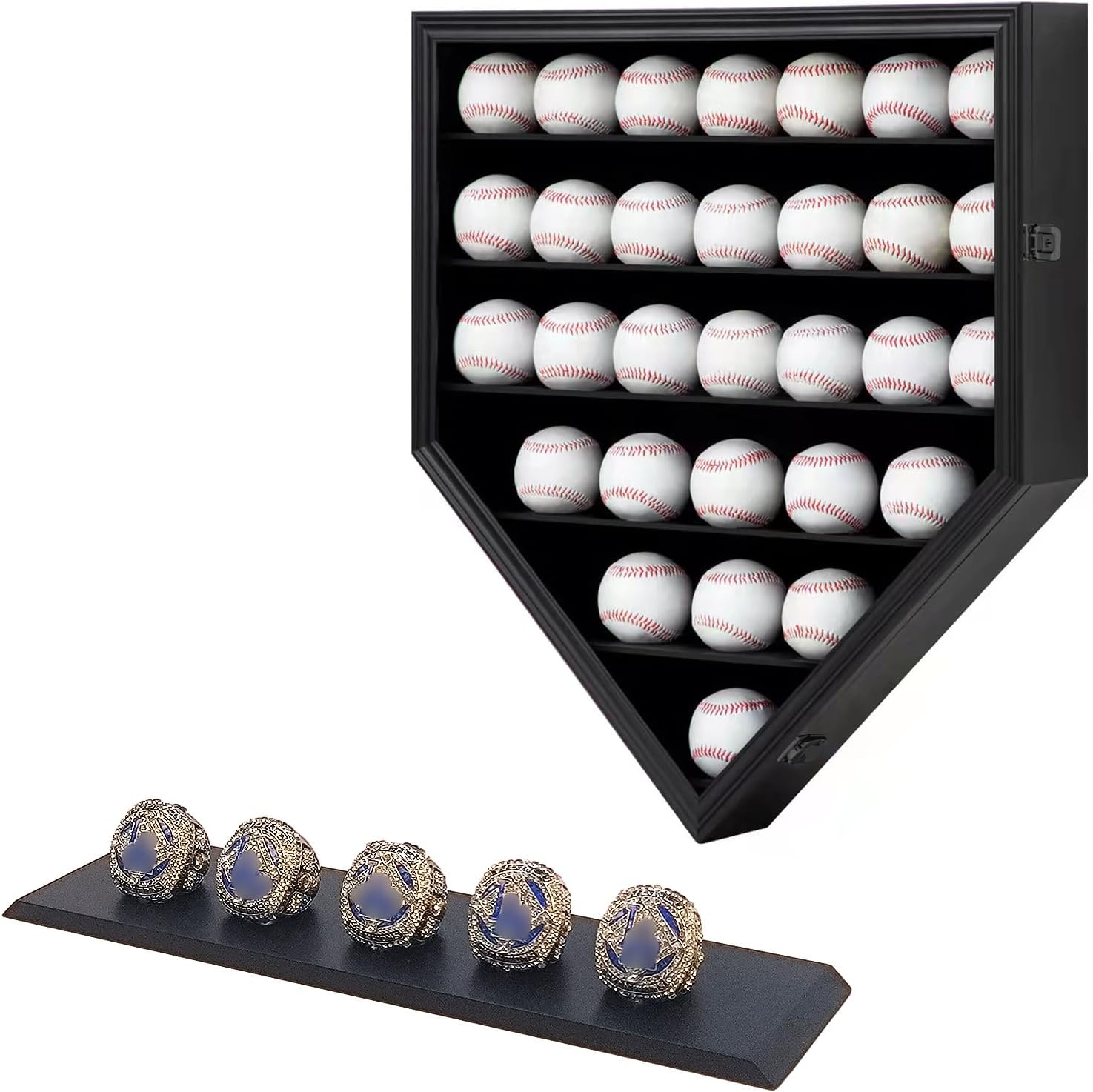 30 Baseball Display Case for Autographed Baseballs and Rings