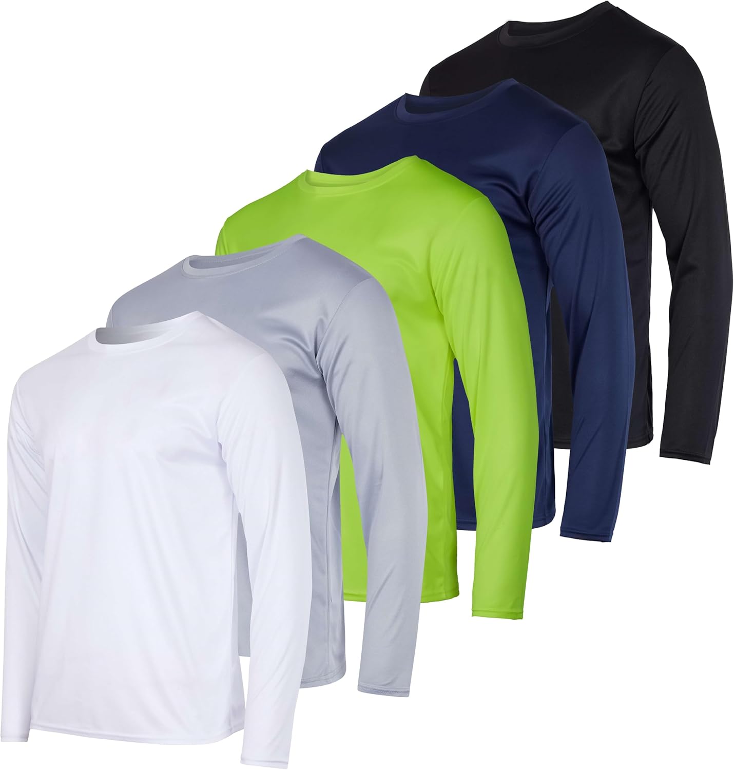 Real Essentials Men's Mesh Quick Dry Long Sleeve T-Shirt Pack
