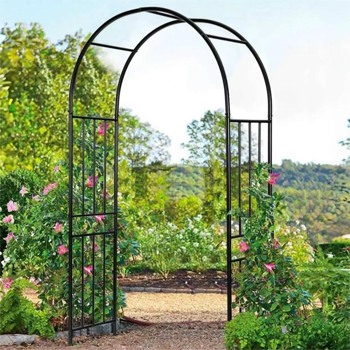 LDAILY Moccha Garden Arch Arbor Trellis for Climbing Plants