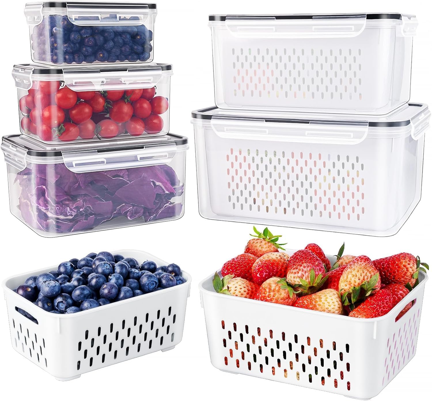 Freshmage Large Fruit Containers - Keep Produce Fresh