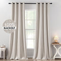 Blackout Linen Textured Curtains 52 x 120 in (2 Panels) - Room