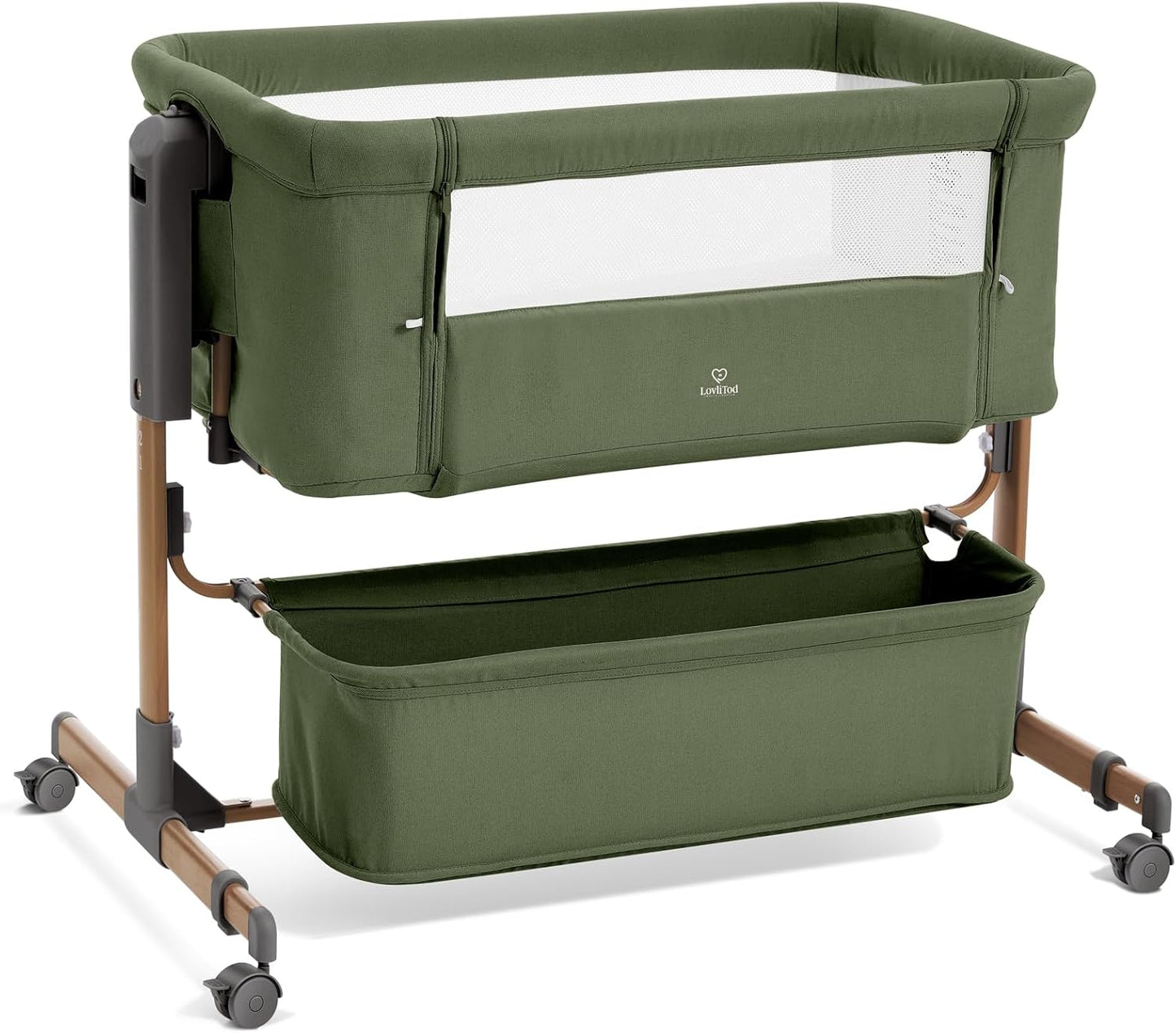 3 in 1 Baby Bassinet with Adjustable Heights and Storage Basket