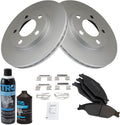 TRQ Front Brake Pad & Rotor Kit - Semi-Metallic G-Coated Rotors