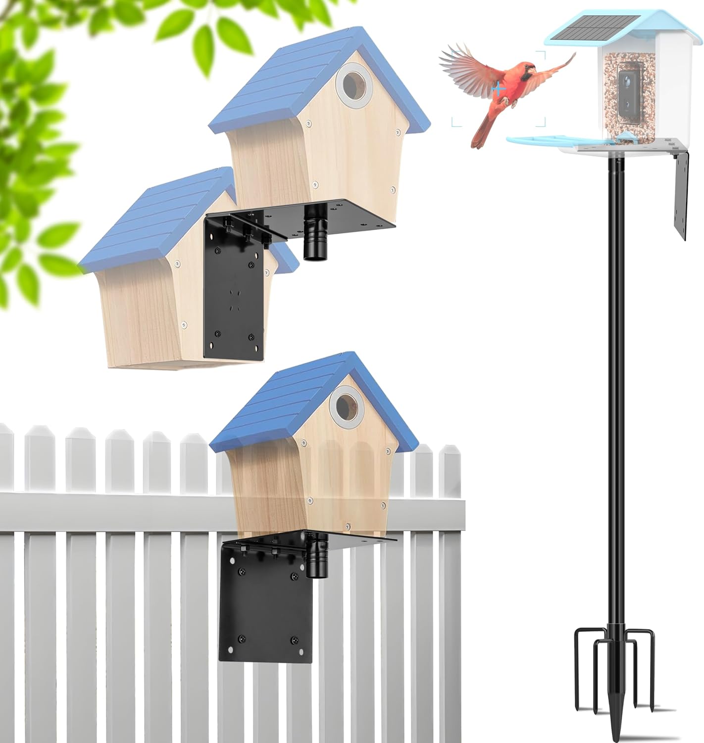 109 Sturdy Metal Bird Feeder Pole | Heavy Duty Base | XDW-GIFTS