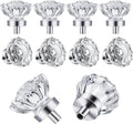Polished Chrome Crystal Cabinet Knobs 8 Pack - Vintage Glass Pulls