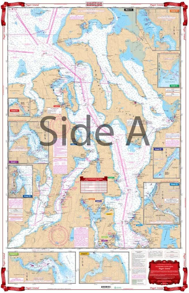 Standard Navigation 30 Puget Sound Waterproof Charts - Easy Read
