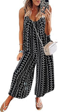 Women's Loose Sleeveless Jumpsuit with Adjustable Spaghetti Straps