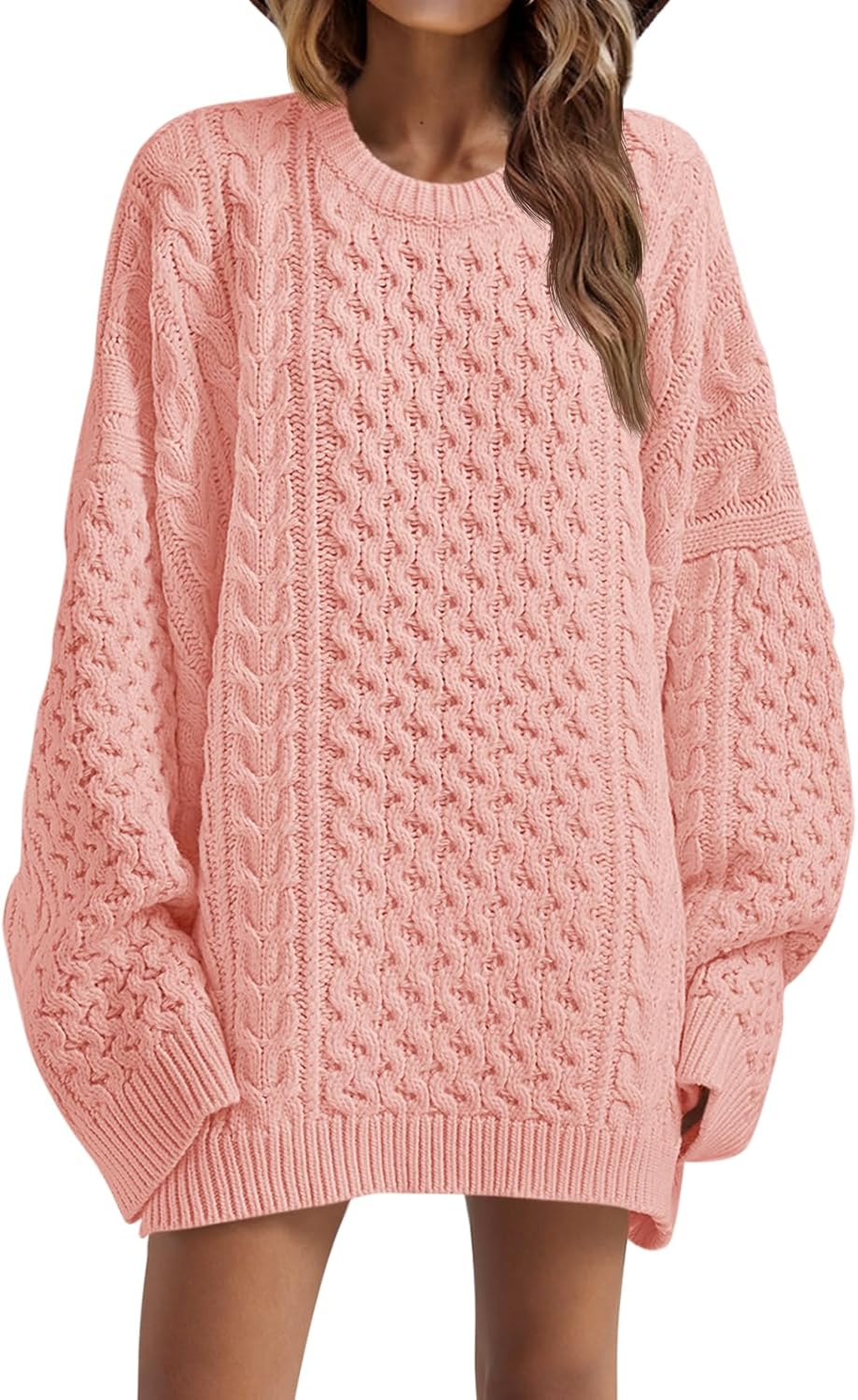 Oversized Chunky Cable Knit Sweater for Women - Cozy Style