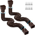 11.5ft Gutter Downspout Extensions Brown 2-Pack - Flexible Extendable