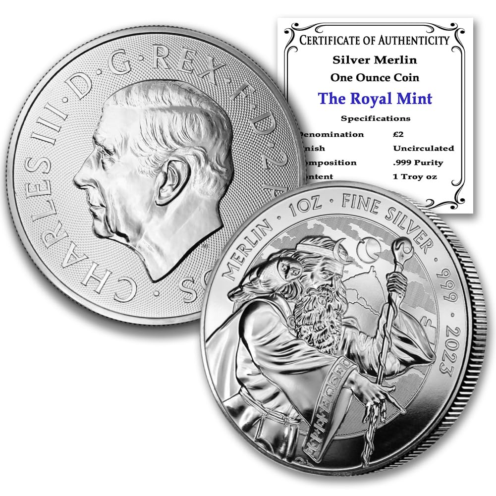 2023 1 oz British Silver Merlin Coin with Certificate of Authenticity