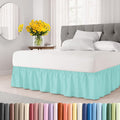 Wrap Around Dust Ruffle Bed Skirt - Spa Blue for King Size Beds
