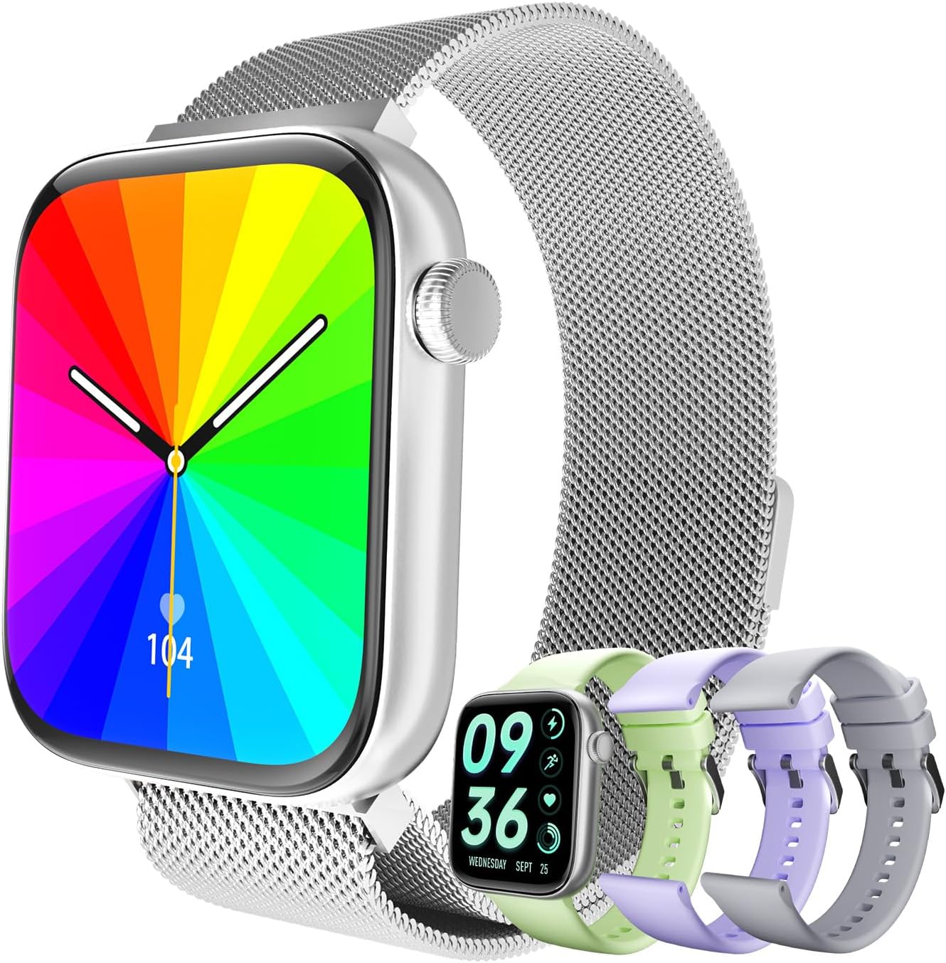 MIDDOW Smart Watch: Answer Calls, AI Voice, 100+ Sports, 4 Bands