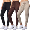 3 Pack Women's Ultra-Soft Dry Fit Lounge Joggers - Lightweight Set