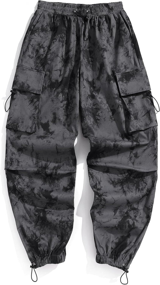 ZAFUL Flat Pocket Parachute Pants for Men Casual Baggy Cargo