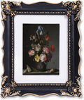 8x10 Vintage Picture Frame with Embossed Flower Design - Elegant