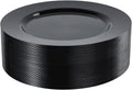 50 PCS Heavy-Duty Black Plastic Dinner Plates - Perfect for Parties!