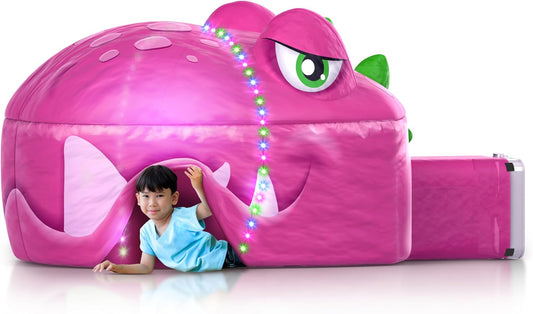 Inflatable Light-Up Air Tent - 30 Sec Setup - Dino Fort - Ages 4-6