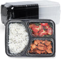 FRESHPAK 38oz 3-Compartment Food Containers 40-Pack - Meal Prep