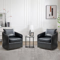 Vintage Swivel Accent Chairs x2 | Plump Pillow | Waterproof PU