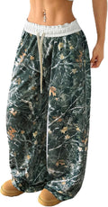SOLY HUX Women's Camo Wide Leg Baggy Sweatpants - Drawstring Waist