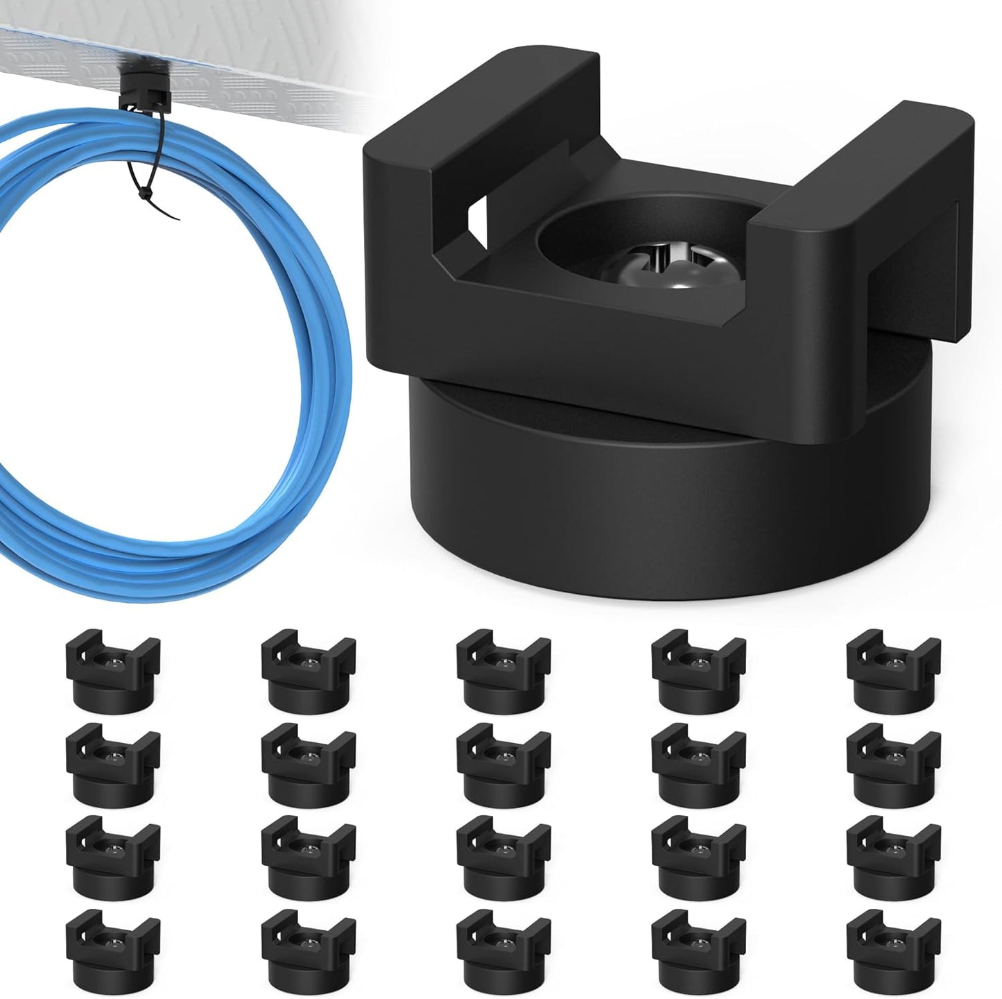 20Pcs Magnetic Zip Tie Mounts for Efficient Cable Management