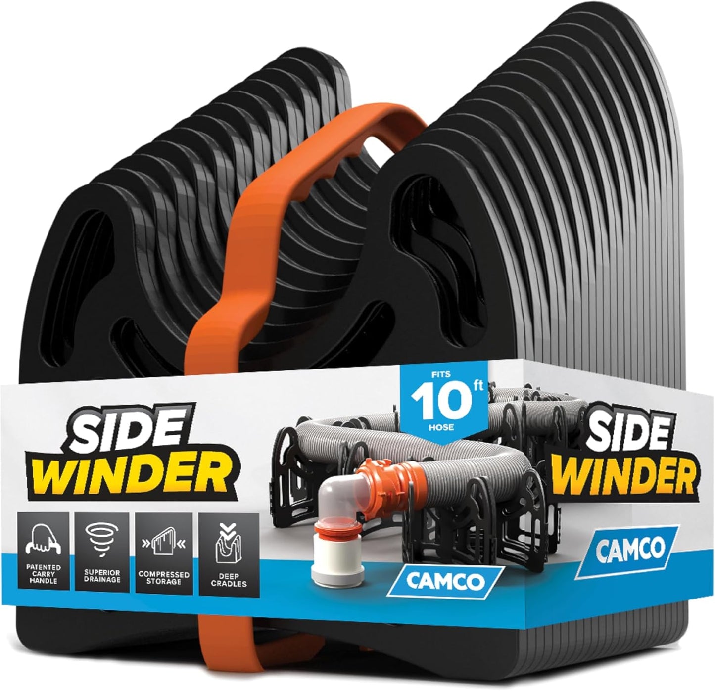 Camco Sidewinder 10-Ft RV Sewer Hose Support for Easy Drainage