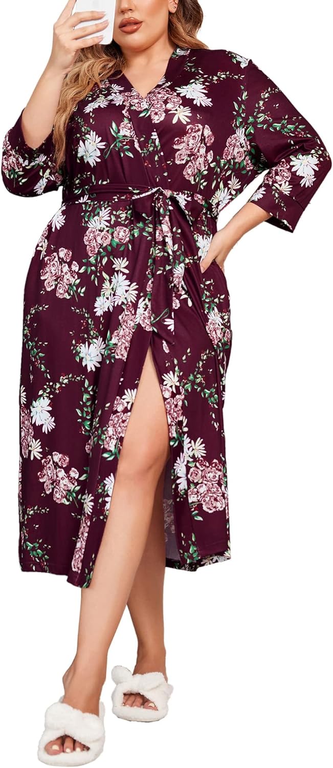IN'VOLAND Womens Plus Size Kimono Robes for Ultimate Comfort