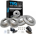 TRQ Front and Rear Brake Pad & Rotor Kit Compatible with 2017 Jeep