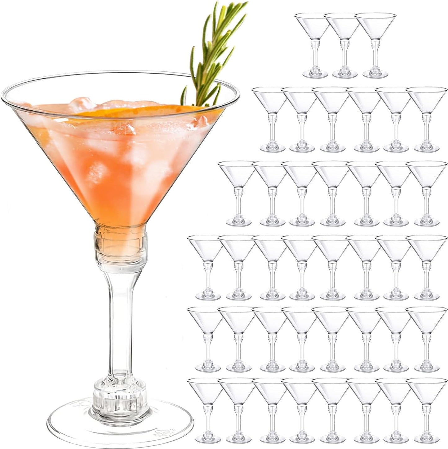 40 Pack 5 Oz Plastic Martini Glasses - Perfect for All Events!